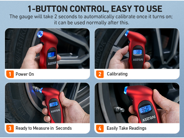 digital tire pressure gauge red