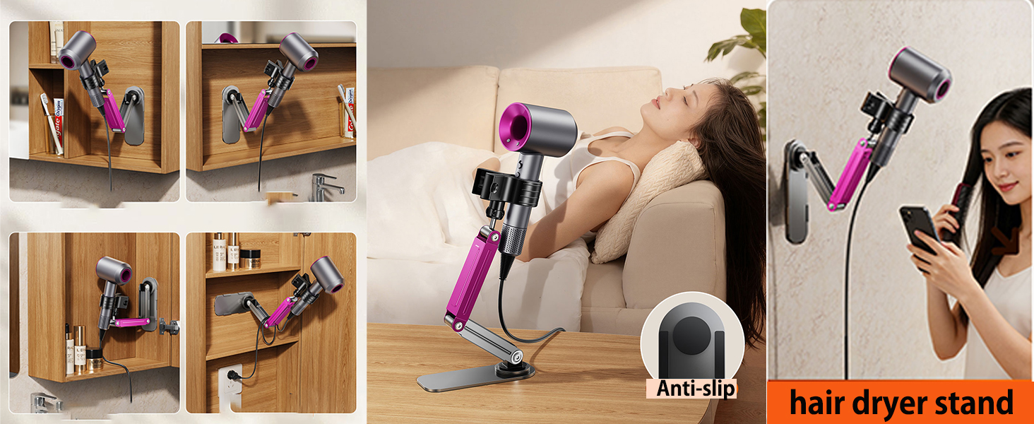 Hands-free hair dryer stand