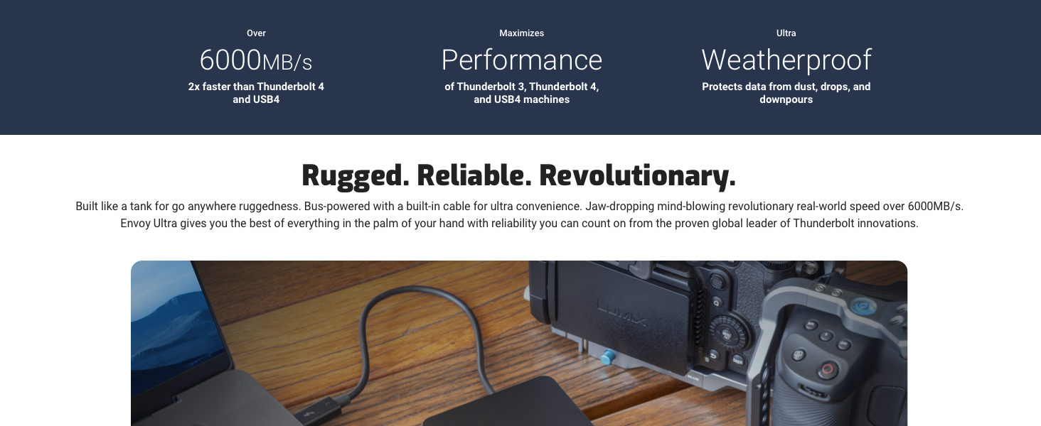 THNDERBOLT 5 4 3 TB5 USB-C EXTERNAL PORTABLE STORAGE ENCLOSURE SSD DRIVE BUILT IN CABLE USB4