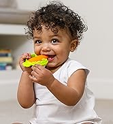Infantino Lil' Nibbles Textured Silicone Baby Teether - Sensory Exploration and Teething Relief w...