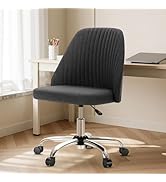 DUMOS Office Chair, Comfy Desk Chair Rolling Vanity Swivel Task Chairs with Wheels, Wide Seating ...