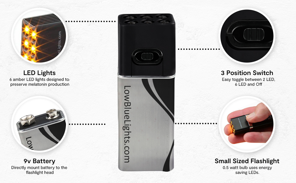 amber flashlight low blue lights 100% blue light blocking light night flashlight blocks blue light