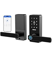 DESLOC B200L Fingerprint Smart Lock with Handle, Keyless Entry Door Locks for Front Door and Bedr...