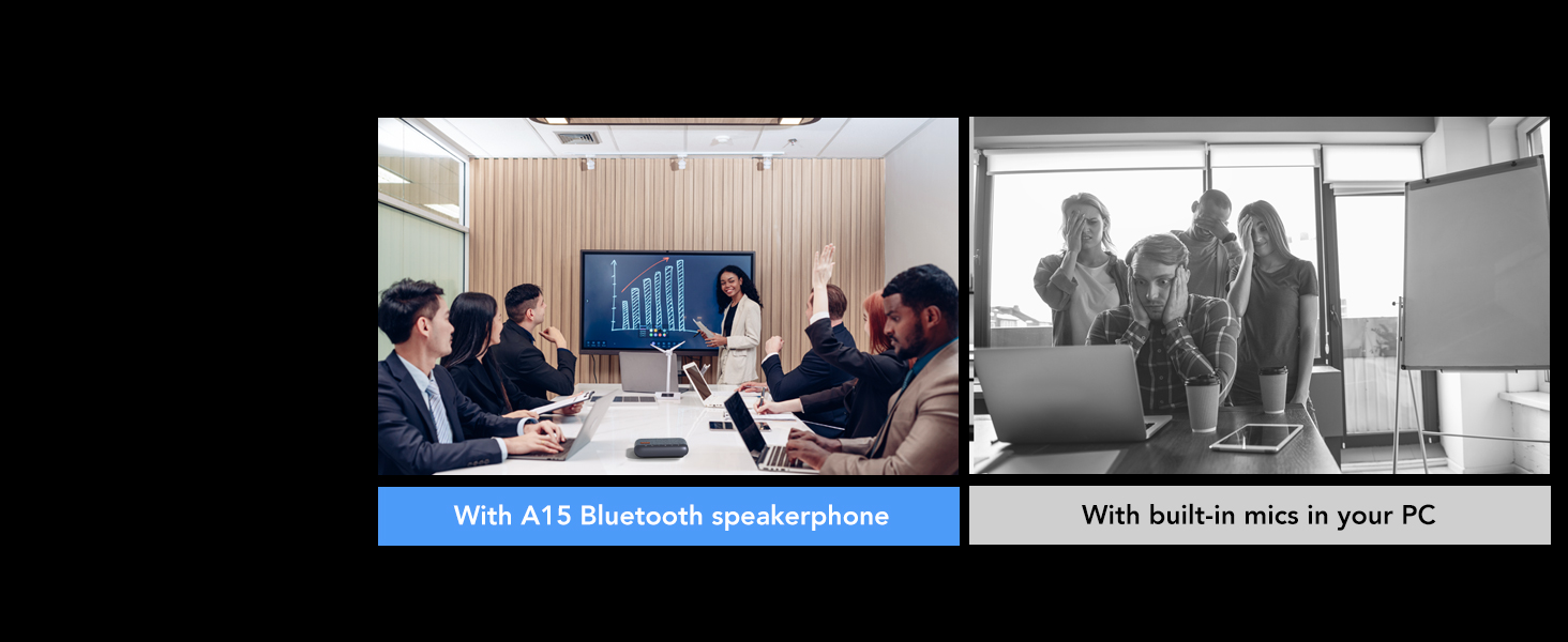 A15 Bluetooth Conference Speaker and Microphone, 360° 10ft Voice Pickup w/Noise Reduction