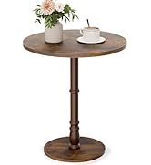 Homleke Round Side Table, Solid Wood Pillar, Large 15.7" Top, Small Accent Table for Living Room,...