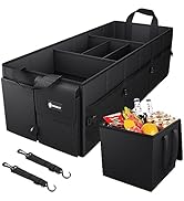 Sposuit Trunk Organizer with Insulated Leakproof Cooler Bag, 98L Collapsible Car Storage Large Tr...