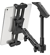 iPad Mic Stand Mount, 360° Rotation Tablet Holder for Microphone Music Stand with 5.9 Inch Metal ...