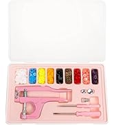 LBTEE Plastic Snap Fastener Kit with Plier Screwdriver Awl and Storage Case, 100 Sets Snaps, 9 Co...