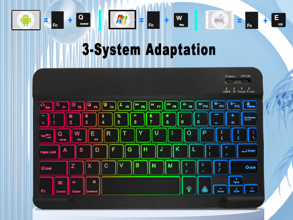 Universal Tablet Backlit Keyboard Case Black - 16