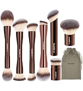 MAANGE 7pcs Makeup Brush Set Double Sided Kabuki Makeup Brushes Contour Brush for Foundation Liqu...