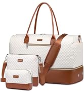 Travel Weekender Carry-on Bags for Women: Duffel Bag with Shoe Compartment | 45L Ample Space for ...