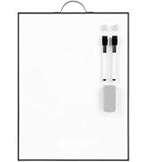 TSJ OFFICE Small White Board - 16" X 12" Portable Black Aluminum Framed Whiteboard, Magnetic Dry ...