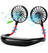 Portable Neck Fan Hand Free Personal Mini Fans USB neck hang fan, 360 Degree Free Rotation person...