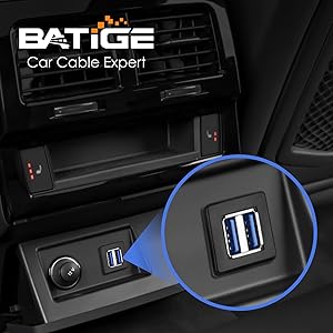 BATIGE - 2 PORTS DUAL SQUARE USB 3.0 CAR MOUNT FLUSH CABLE scenes