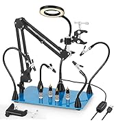 Magnetic Helping Hands Soldering Clamp 2-in-1 Third Hand Work Station w/ 360° Hot Air Gun Holder ...