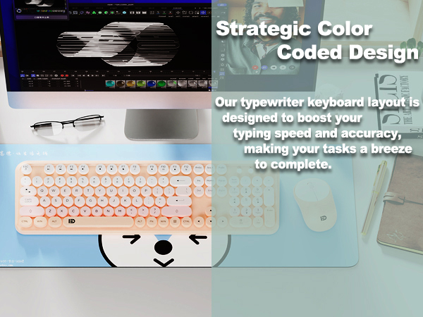 aesthetic pink keyboard combo