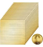 SOUJOY 36000 Pieces Mirror Mosaic Tiles, Self Adhesive Mirror Tiles for Crafts, 5 x 5 mm Gold Gla...