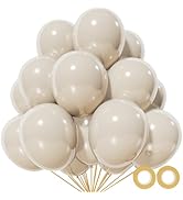 110pcs Sand White Balloon 12 inch, Sand white Latex Balloons for Birthday Party Baby Shower Weddi...