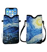 Tainada Men Women Neoprene Phone Sleeve Pouch Case Bag with Crossbody Strap/Neck Lanyard for iPho...