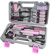 CARTMAN 126Piece Tool Set General Household Hand Tool Kit with Plastic Toolbox Storage Case Pink