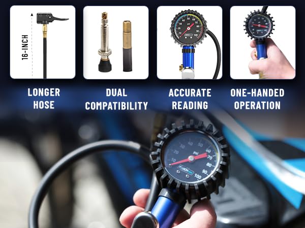 presta valve pressure gauge