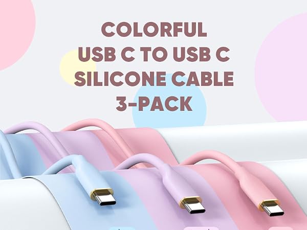 Colorful USB C to USB C Cable
