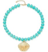 Jekvill Chunky Beaded Necklaces for Women Fashionable Boho Beaded Necklace Summer beach shell Nec...