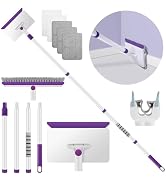Baseboard Cleaner Tool with Handle, 60" Extendable Long Handle Baseboard Cleaner with 5 Reusable ...