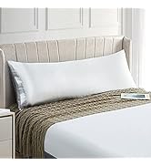 EXQ Home Satin Body Pillow Cover 20x54 inches, White Body Pillow Pillowcase,Super Soft Silky Body...