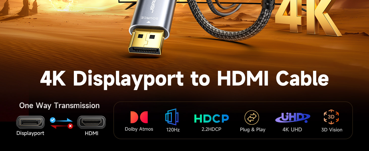 4K 30HZ dp source, hdmi display for output