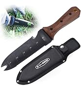 PERWIN Hori Hori Garden Knife, Garden Tools with Sheath for Weeding,Planting,Digging, 7" Stainles...