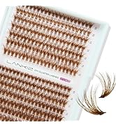 LANKIZ Fluffy Lash Clusters Brown 40D+50D Eyelash Clusters 9-15mm Volume Individual Lashes C Curl...