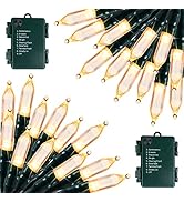 Battery Operated Christmas Lights 2 Pack 18 Feet 50 LED Clear Mini String Lights with 8 Modes Wat...