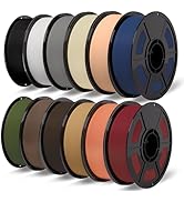 iSANMATE 12KG Matte PLA Filament Bundle 1.75MM,PLA Bundle,Multicolor Bulk for Most 3D Printer,Bla...