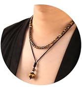2Pcs Tigers Eye Necklace - Beaded Necklace for Men - Protection Necklace Men Choker Necklaces Tig...