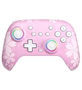PHNIXGAM Pink Wireless Controller for Switch, Sakura Bluetooth Controller Compatible with Switch/...