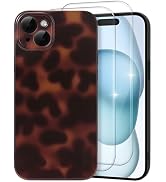 MYY Cute Phone Case for iPhone 15 Plus Case, [with 2X Screen Protector] Tortoise Shell Pattern Le...