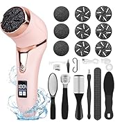 Electric Callus Remover for Feet (with Dander Vacuum Cleaner), Rechargeable Foot Callus Remover P...