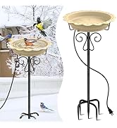 Jvgoo Heated Bird Bath for Outside Winter, Powerful 100W Thermostat Control Heated Bird Baths for...