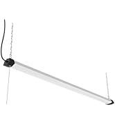 DYMOND 4FT 40W Wraparound LED Shop Light Fixture with Pull Chain Daylight White 5000K for Garage ...