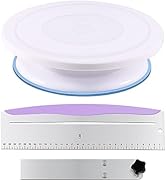 Cake Turntable Rotating Cake Decorating Supplies Kit Spinner Stand Cake Scraper Smoother Icing Fr...
