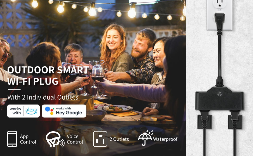 Use outdoor plugs to connect the yard lights, you can dinner in the yard at night without darkness