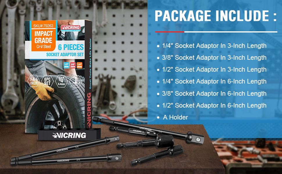 1/4 to 1/2 socket adapter socket driver set drill adapter for sockets 3/8 adapter for impact driver