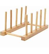 Kunovo Bamboo Dish Rack,Pot lid/Plate/Cutting Board Organizer for Kitchen cabinets,Bottle Drying ...