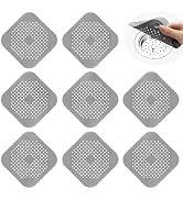 Yoanxong 8 Pack Shower Drain Hair Catcher, Silicone Hair Catcher Shower Drain with Suction Cup, 5...