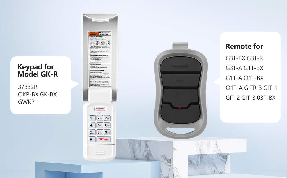 garage door opener remote and keypad