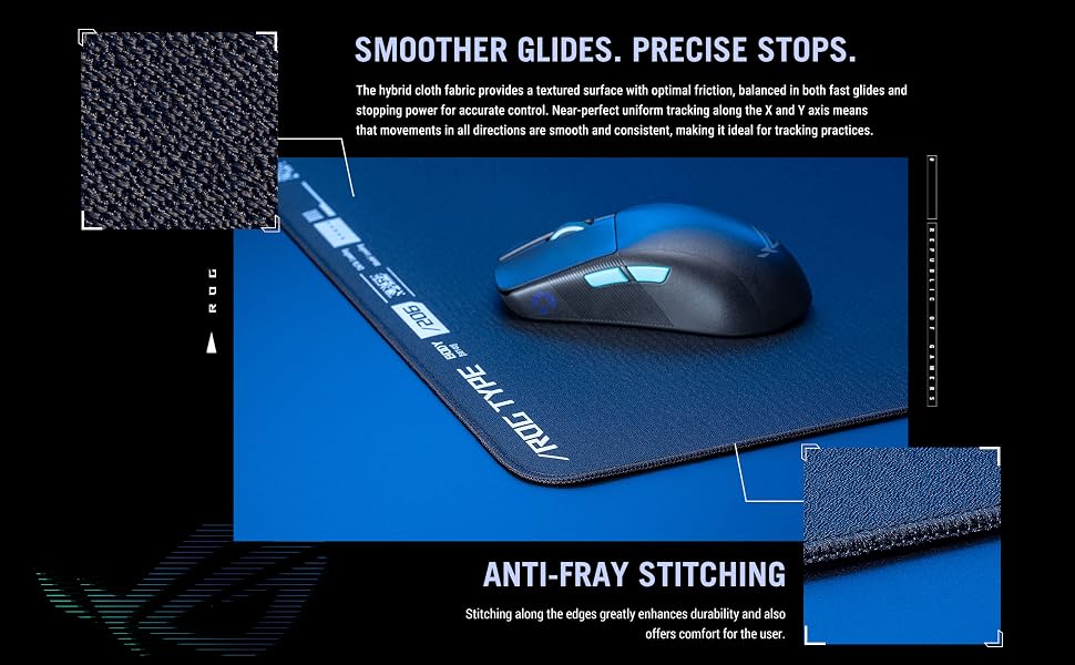 ASUS ROG Hone Ace XXL Gaming Mouse Pad, High-Density Memory Foam Base, Hybrid Cloth Material