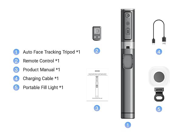 smart ai facial recognition phone tripod