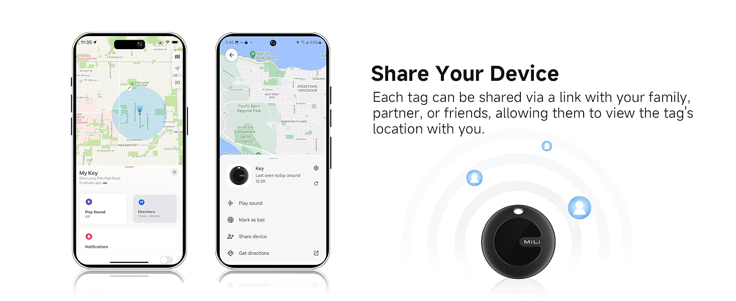 AirTag Bluetooth Tracker iOS or Android, Tracking Tag Key Finder Luggage Tracker Item Locator