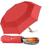 Lejorain Large Folding Golf Umbrella - Compact Mens Umbrellas Travel Rain and Windproof 54inch Co...